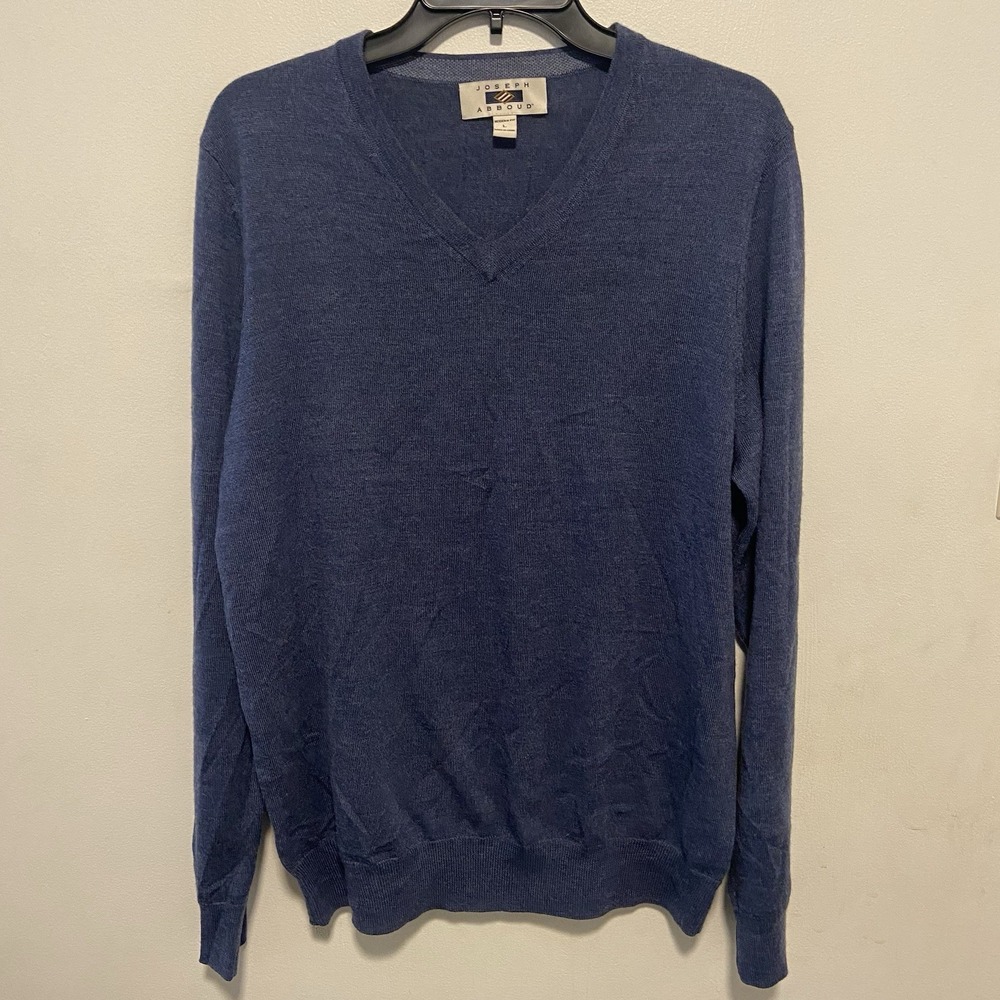 Joseph Abbound Men's Sweater Size Large Merino Wool V Neck Office Grandpa